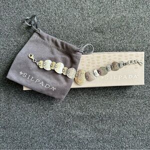 SILPADA Badges Of Beauty Oxidized Sterling Silver Hammered Texture Bracelet